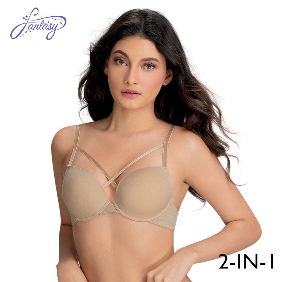 Ladies' 2 in 1 Molded Cup Bra, 92% Nylon, 8% Spandex Ladies' 2 in 1 Molded Cup Bra, 92% Nylon, 8% Spandex