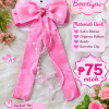 Pink big bows with long tails and pearls