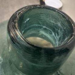 Authentic Vintage Dama Juana (Demijohn) Bottle - Hand-Blown Glass with Embossed "N" Mark