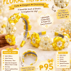 Yellow embossed flower headband